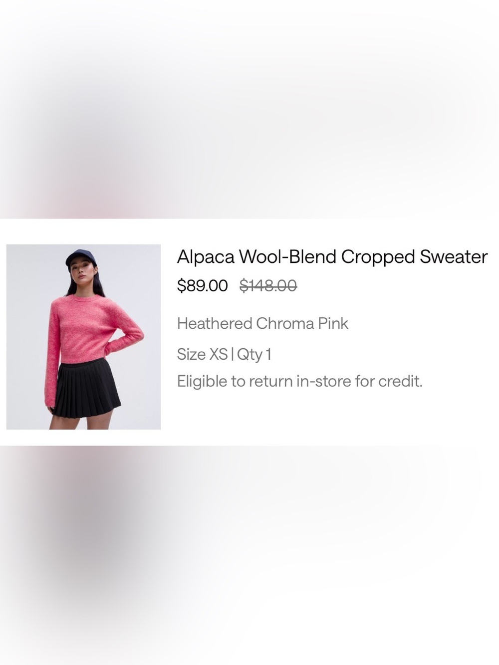 Lululemon Heathered Chroma Pink Cropped Sweater